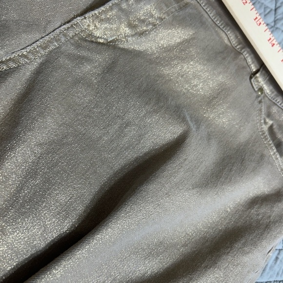 Chicos Platinum Metallic Bronze Straight Leg Jean Size3 - Picture 7 of 15